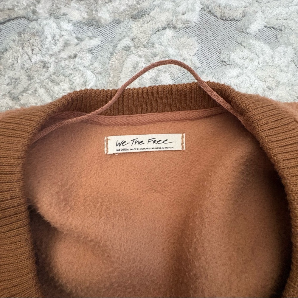 Free People Cozy Camden oversized fleece sweatshirt in terracotta orange - Picture 7 of 8